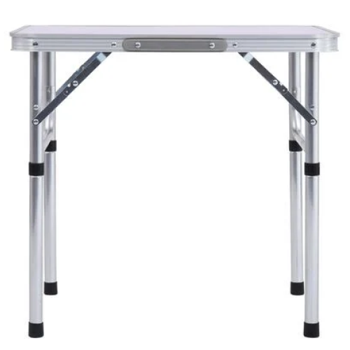 Skladací kempingový stôl, 60 cm, hliník/MDF, KEPI TYP 2