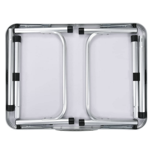 Skladací kempingový stôl, 60 cm, hliník/MDF, KEPI TYP 2