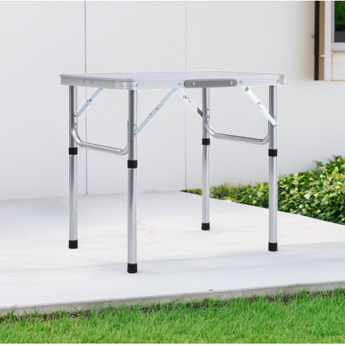 Skladací kempingový stôl, 60 cm, hliník/MDF, KEPI TYP 2