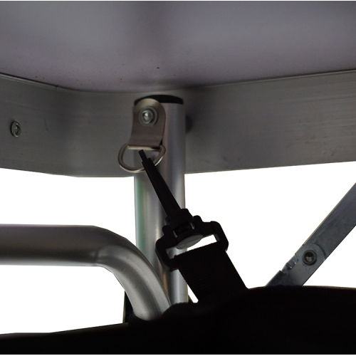 Skladací kempingový stôl s organizérom, 120 cm, hliník/MDF, KEPI TYP 3