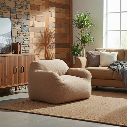 Sedací vak, svetlohnedá, FUFY