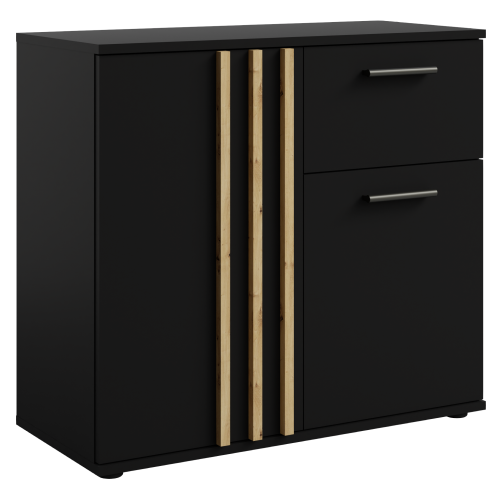 Komoda, 2D1S, čierna/dub artisan, TOLIS TYP 4