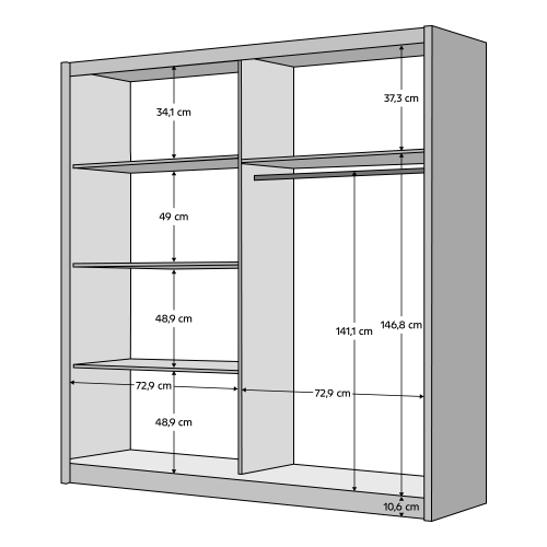Skriňa, 2D-150, biela/dub artisan, BAJADERO TYP 1