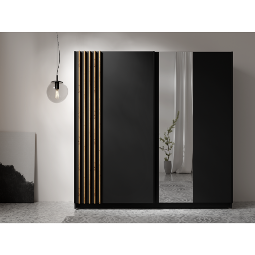 Skriňa, 2D-200, čierna/dub artisan, BAJADERO TYP 2