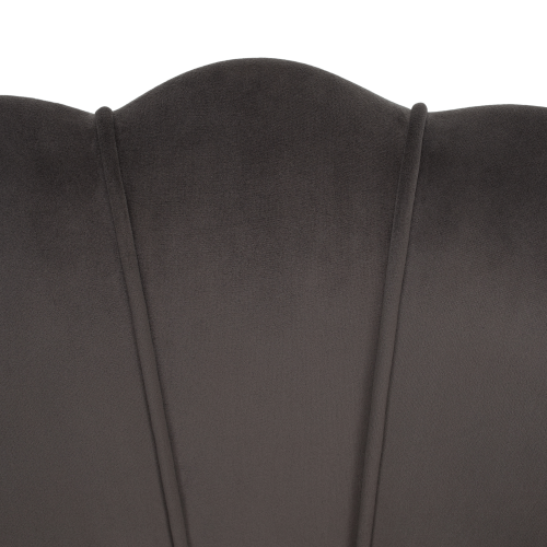 Kreslo v štýle Art-deco, sivohnedá Velvet látka/gold chróm zlatý, NOBLEO