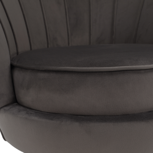 Kreslo v štýle Art-deco, sivohnedá Velvet látka/gold chróm zlatý, NOBLEO