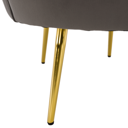 Kreslo v štýle Art-deco, sivohnedá Velvet látka/gold chróm zlatý, NOBLEO