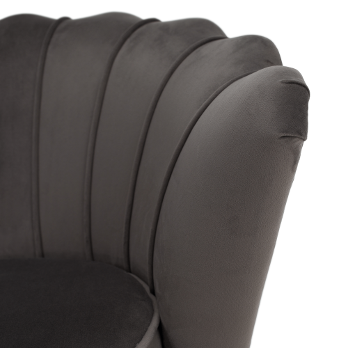 Kreslo v štýle Art-deco, sivohnedá Velvet látka/gold chróm zlatý, NOBLEO