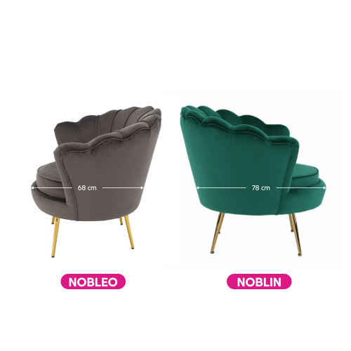 Kreslo v štýle Art-deco, sivohnedá Velvet látka/gold chróm zlatý, NOBLEO