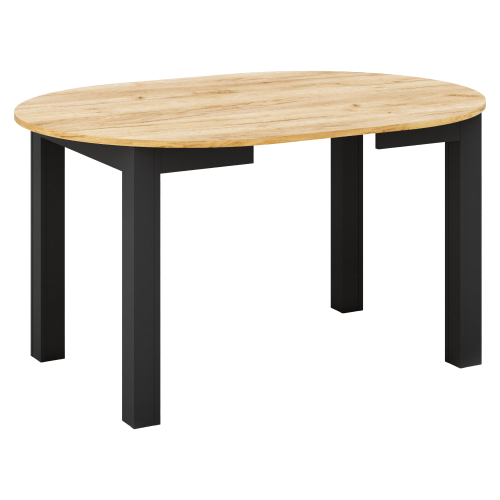 Jedálenský rozkladací stôl, dub craft zlatý/čierna, 103-142x76 cm, HARRY