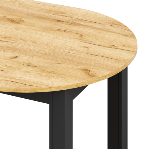 Jedálenský rozkladací stôl, dub craft zlatý/čierna, 103-142x76 cm, HARRY