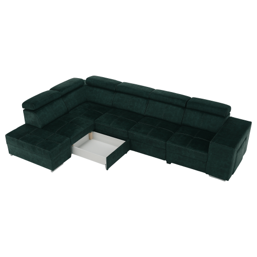 Sedacia súprava, smaragdová, ľavá, MALAGA BIG