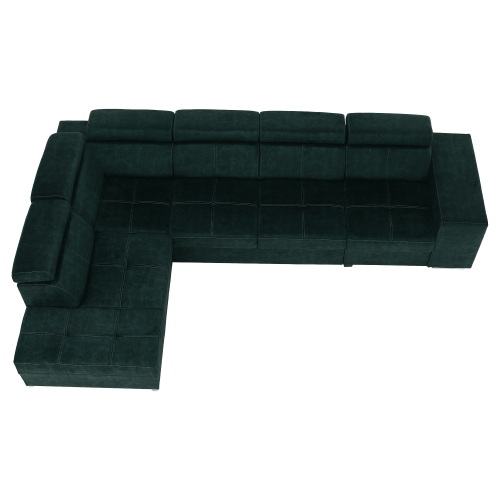 Sedacia súprava, smaragdová, ľavá, MALAGA BIG