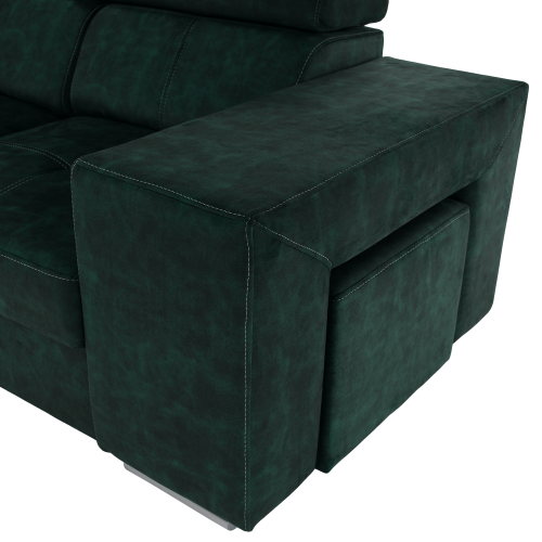 Sedacia súprava, smaragdová, ľavá, MALAGA BIG