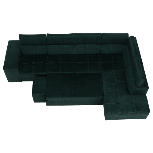 Sedacia súprava, smaragdová, pravá, MALAGA BIG