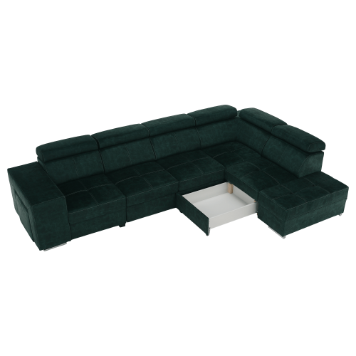 Sedacia súprava, smaragdová, pravá, MALAGA BIG