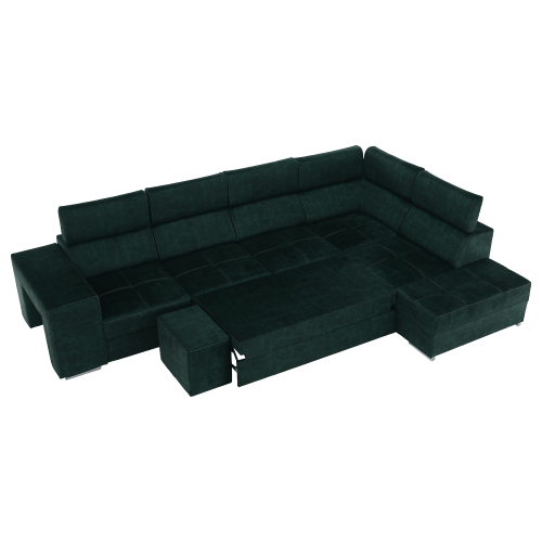 Sedacia súprava, smaragdová, pravá, MALAGA BIG