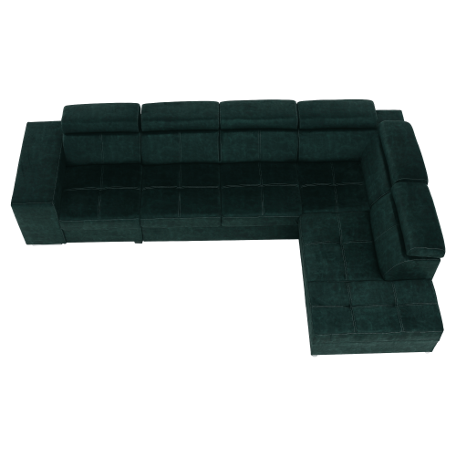 Sedacia súprava, smaragdová, pravá, MALAGA BIG