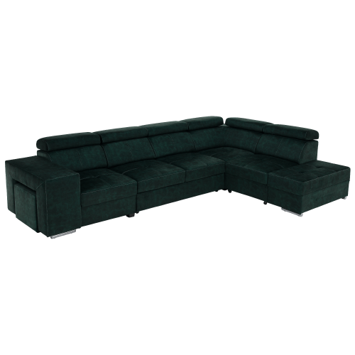 Sedacia súprava, smaragdová, pravá, MALAGA BIG