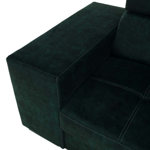 Sedacia súprava, smaragdová, pravá, MALAGA BIG