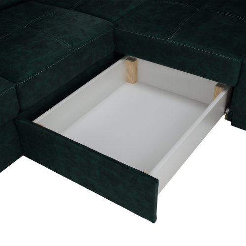 Sedacia súprava, smaragdová, pravá, MALAGA BIG