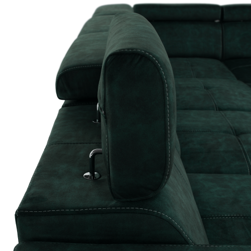 Sedacia súprava, smaragdová, pravá, MALAGA BIG