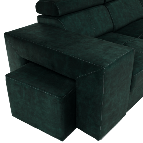 Sedacia súprava, smaragdová, pravá, MALAGA BIG