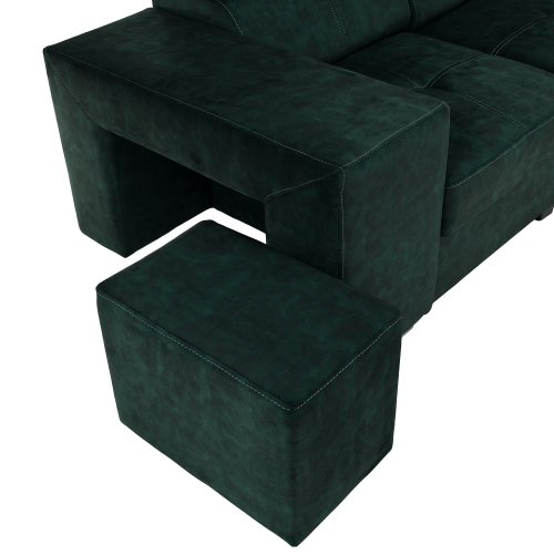 Sedacia súprava, smaragdová, pravá, MALAGA BIG