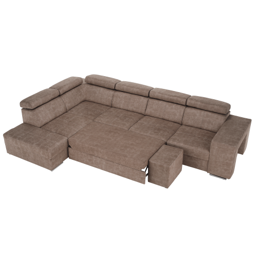 Sedacia súprava, béžová, ľavá, MALAGA BIG