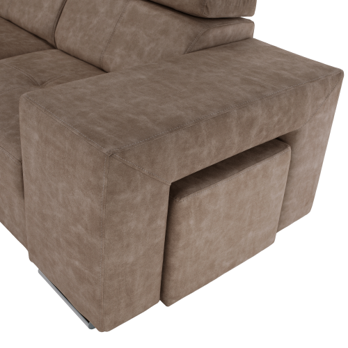 Sedacia súprava, béžová, ľavá, MALAGA BIG