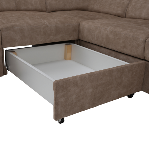 Sedacia súprava, béžová, ľavá, MALAGA BIG