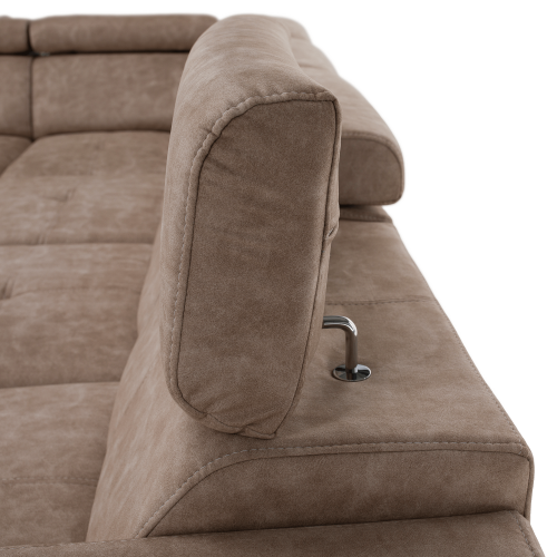 Sedacia súprava, béžová, ľavá, MALAGA BIG