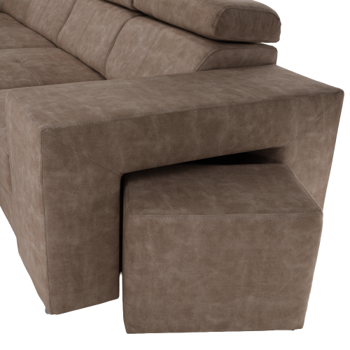 Sedacia súprava, béžová, ľavá, MALAGA BIG