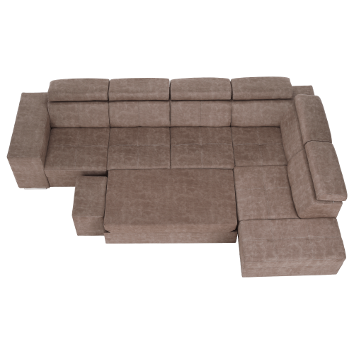 Sedacia súprava, béžová, pravá, MALAGA BIG