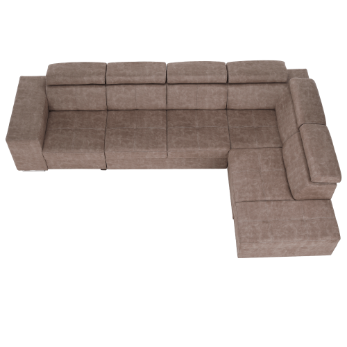 Sedacia súprava, béžová, pravá, MALAGA BIG