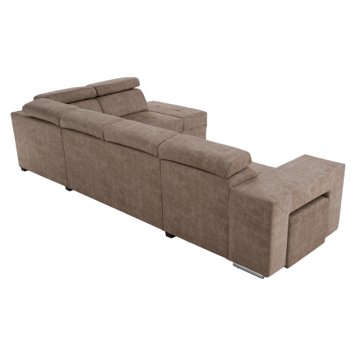 Sedacia súprava, béžová, pravá, MALAGA BIG