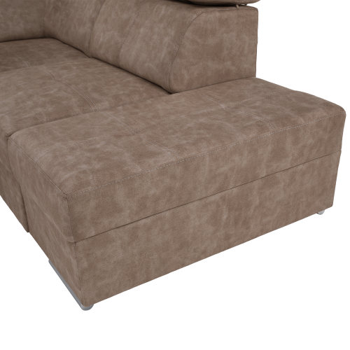 Sedacia súprava, béžová, pravá, MALAGA BIG