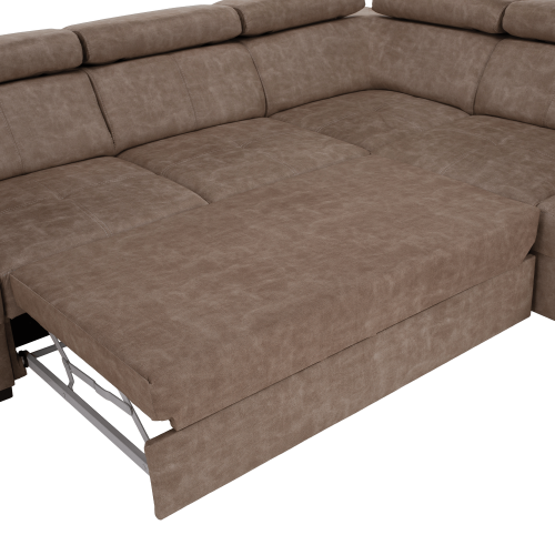 Sedacia súprava, béžová, pravá, MALAGA BIG