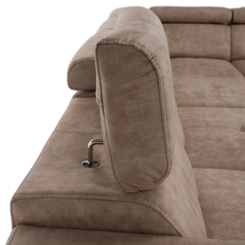 Sedacia súprava, béžová, pravá, MALAGA BIG