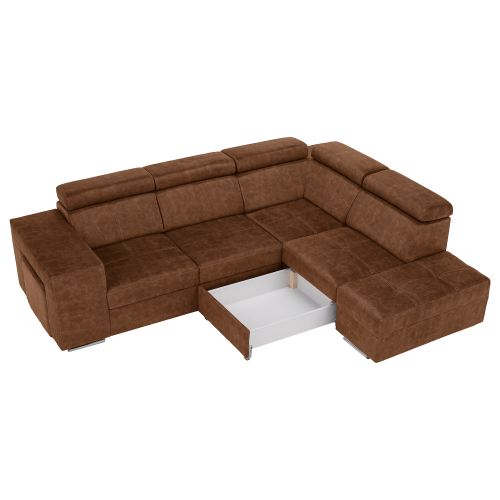 Sedacia súprava, hnedá, pravá, MALAGA