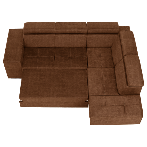 Sedacia súprava, hnedá, pravá, MALAGA