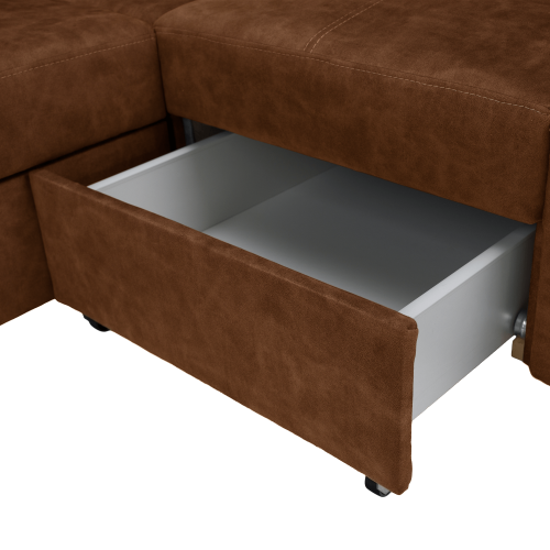 Sedacia súprava, hnedá, pravá, MALAGA