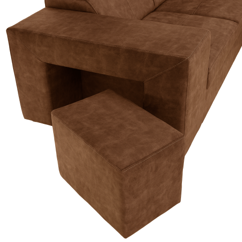 Sedacia súprava, hnedá, pravá, MALAGA