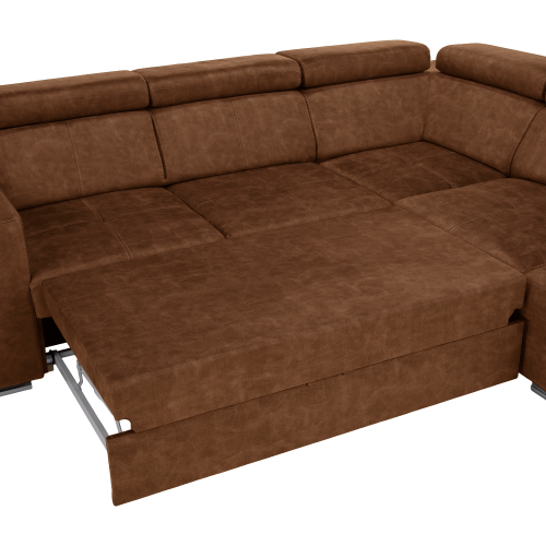 Sedacia súprava, hnedá, pravá, MALAGA