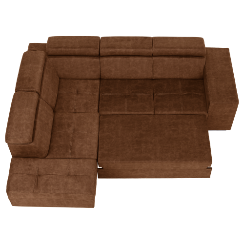 Sedacia súprava, hnedá, ľavá, MALAGA