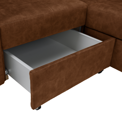 Sedacia súprava, hnedá, ľavá, MALAGA