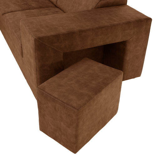 Sedacia súprava, hnedá, ľavá, MALAGA