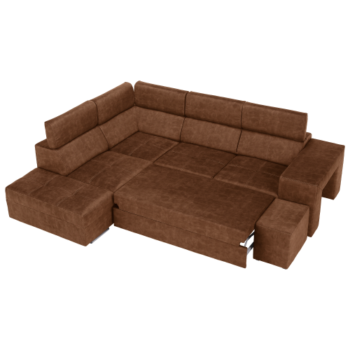 Sedacia súprava, hnedá, ľavá, MALAGA