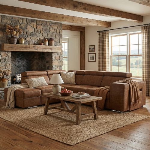 Sedacia súprava, hnedá, ľavá, MALAGA