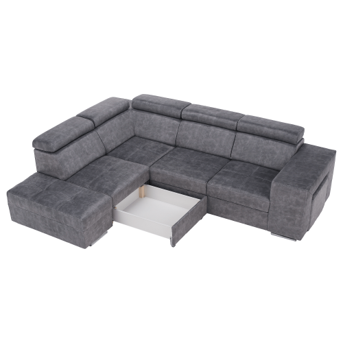 Sedacia súprava, sivá, ľavá, MALAGA